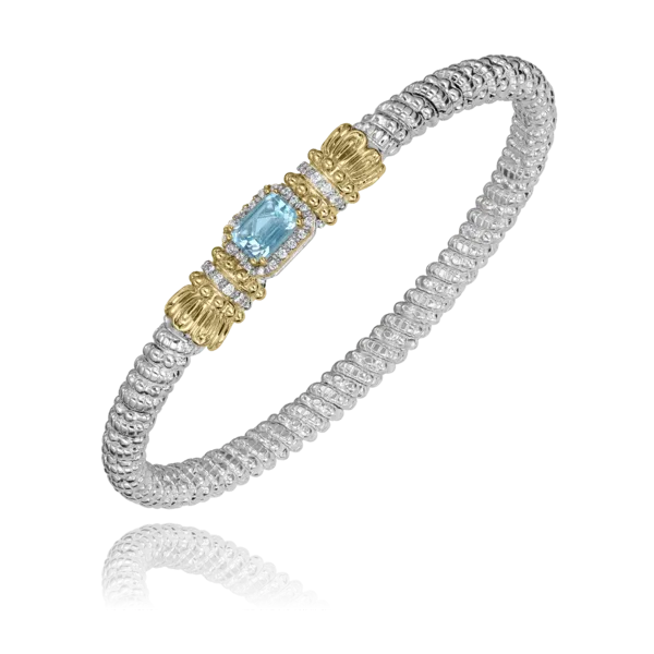 Vahan 7x5 octagon Sky Blue Topaz-4mm sterling & 14ky Bryan Jewelry Prattville, AL