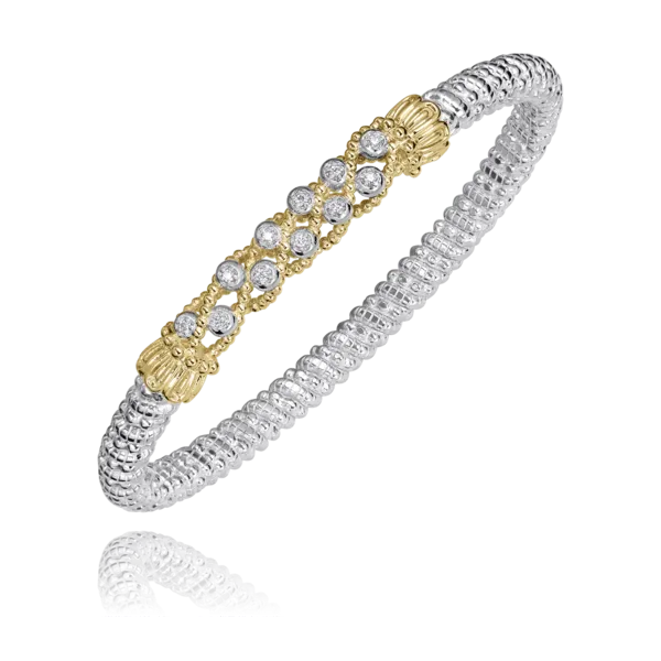 Vahan .11ctw sterling & 14ky bangle -3mm Bryan Jewelry Prattville, AL