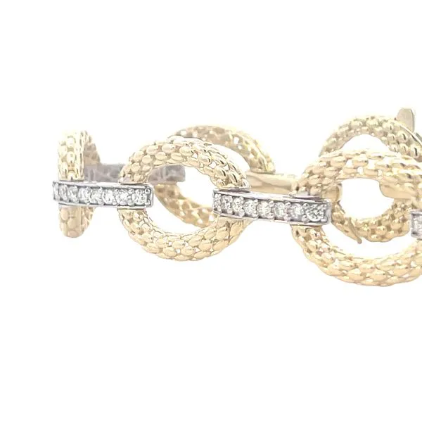 Oval Panther Link Bracelet with 1ctw Diamonds  -13.6 grams Image 2 Bryan Jewelry Prattville, AL