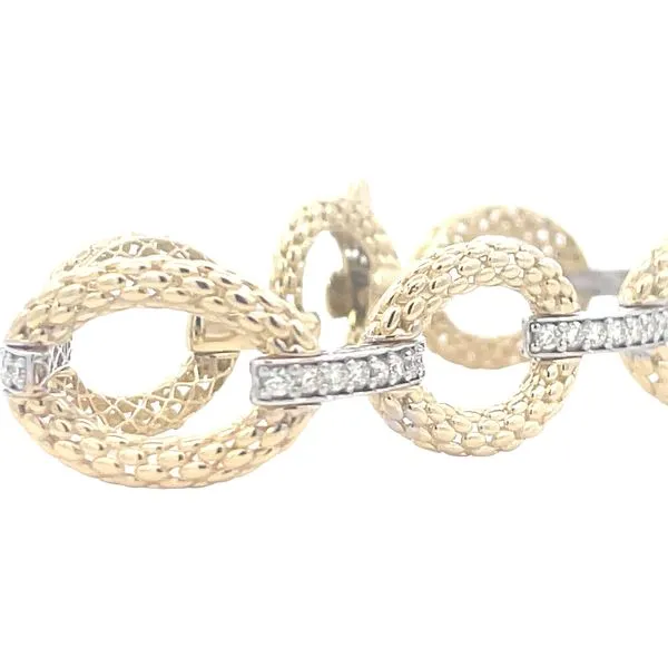Oval Panther Link Bracelet with 1ctw Diamonds  -13.6 grams Image 3 Bryan Jewelry Prattville, AL
