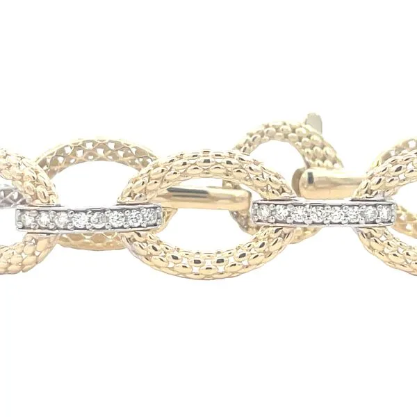 Oval Panther Link Bracelet with 1ctw Diamonds  -13.6 grams Image 4 Bryan Jewelry Prattville, AL