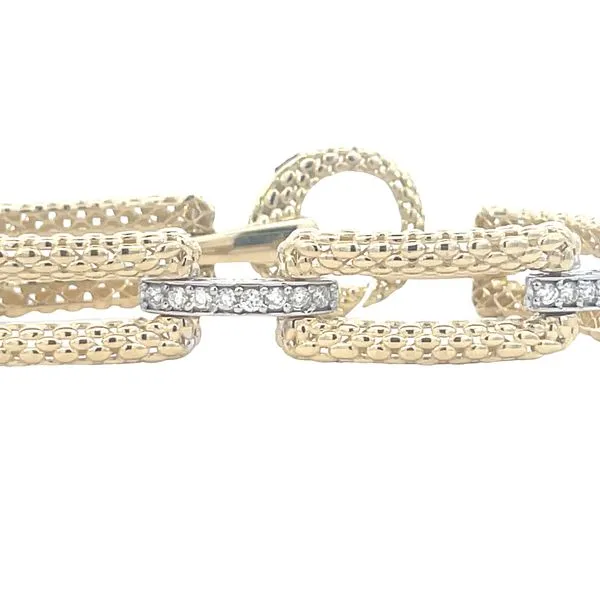 Mesh rectangular open link Panther style bracelet with .80ctw diamonds-14.1g Image 2 Bryan Jewelry Prattville, AL