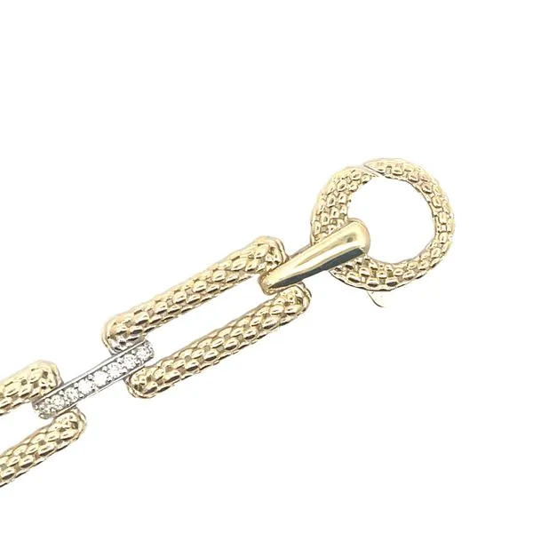 Mesh rectangular open link Panther style bracelet with .80ctw diamonds-14.1g Image 4 Bryan Jewelry Prattville, AL