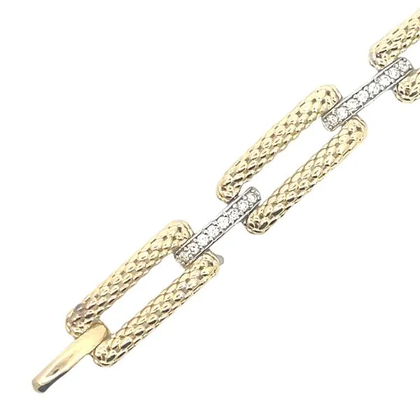 Mesh rectangular open link Panther style bracelet with .80ctw diamonds-14.1g Image 5 Bryan Jewelry Prattville, AL