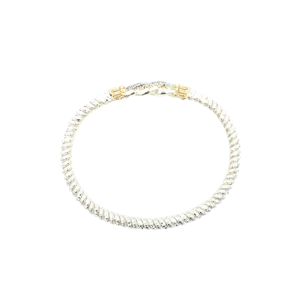 Vahan Interlocking Pave' Set Bangle Image 2 Bryan Jewelry Prattville, AL