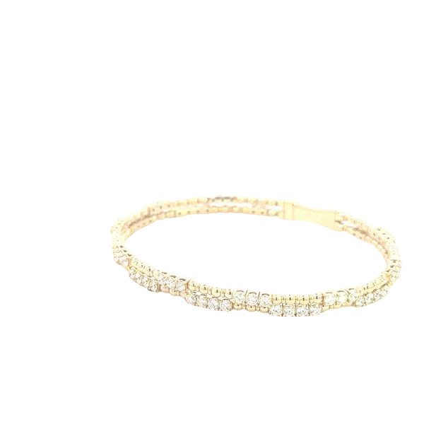 Two row Diamond Bangle bracelet in 14ky Image 3 Bryan Jewelry Prattville, AL
