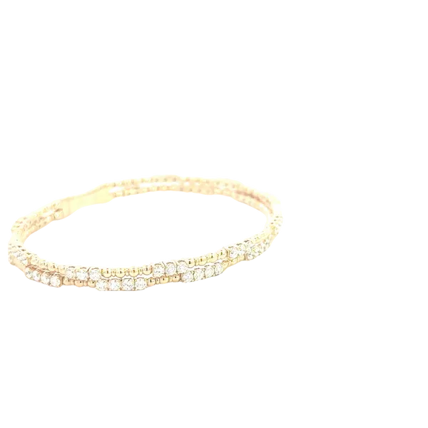 Two row Diamond Bangle bracelet in 14ky Image 4 Bryan Jewelry Prattville, AL