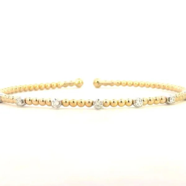 Diamond Stations Cuff Bangle-14ky Bryan Jewelry Prattville, AL