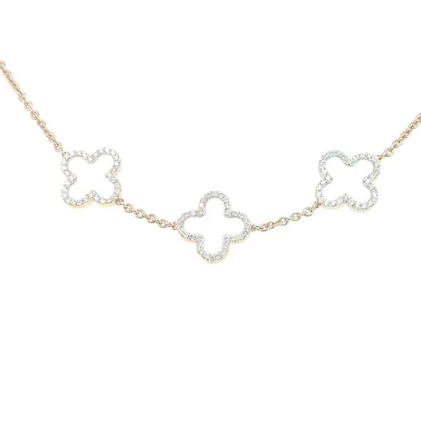 3 station Clover framed Diamond Bracelet-14k Image 2 Bryan Jewelry Prattville, AL