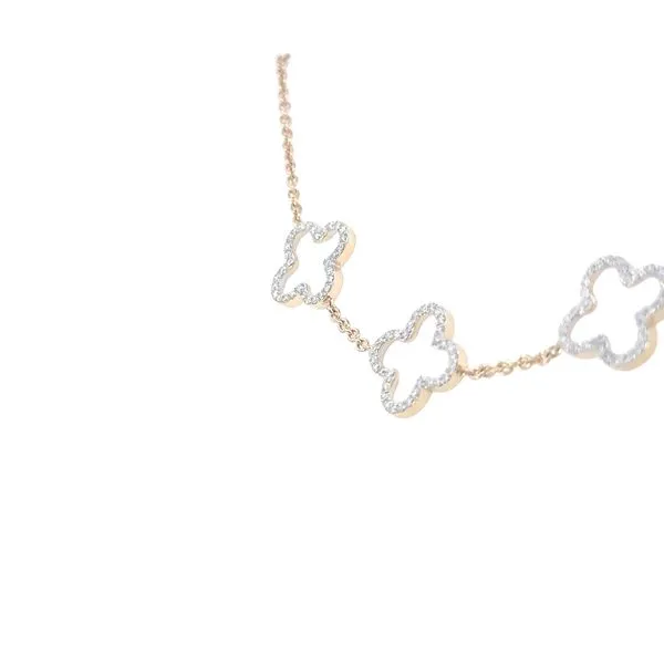 3 station Clover framed Diamond Bracelet-14k Image 3 Bryan Jewelry Prattville, AL