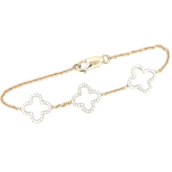 3 station Clover framed Diamond Bracelet-14k Bryan Jewelry Prattville, AL