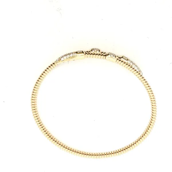 18k Yellow Gold Flexible Wrap Cuff Bracelet with 1 1/5ctw Diamonds Image 5 Bryan Jewelry Prattville, AL