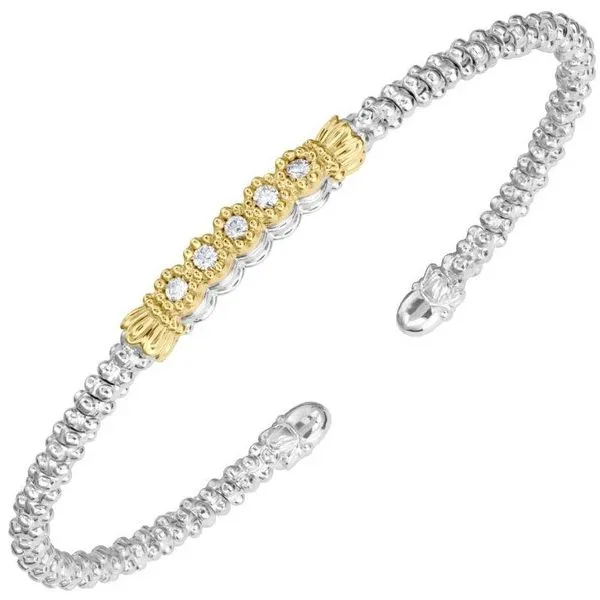 14K Gold and Sterling Silver, Diamond Stackable Bracelet | 2MM Bryan Jewelry Prattville, AL
