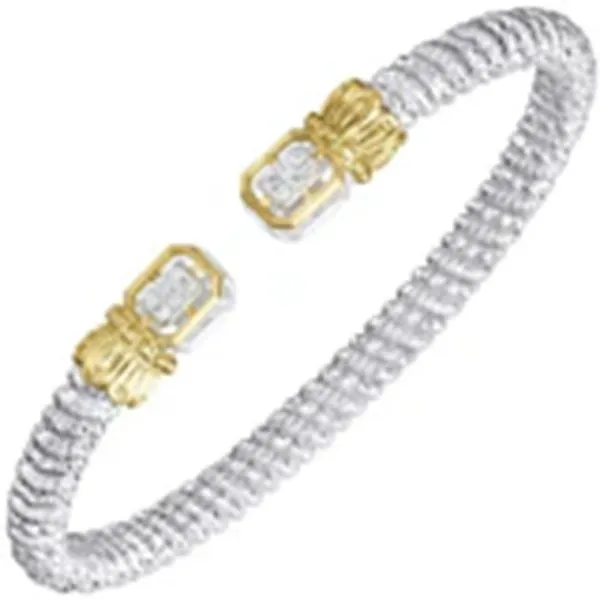 14K Gold and Sterling Silver, Diamond Stackable Cuff Bracelet | 3MM Bryan Jewelry Prattville, AL