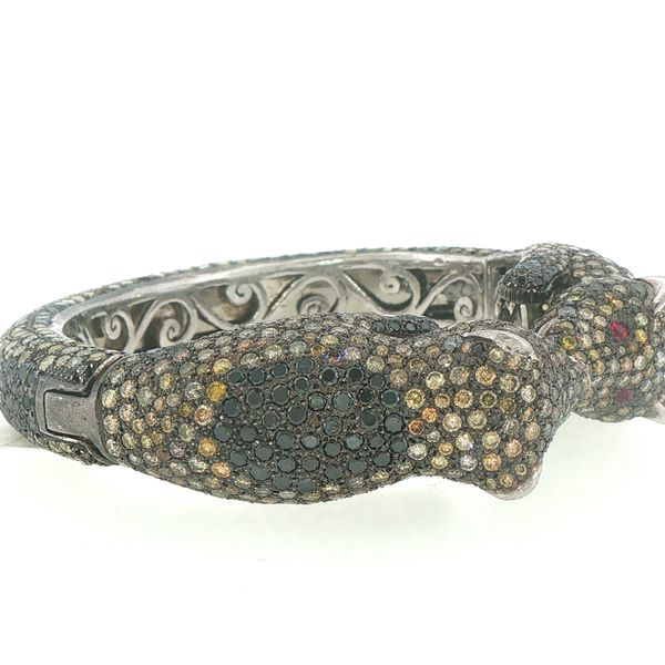 One-of-a-Kind Kissing Panther Diamond Bangle Image 2 Bryan Jewelry Prattville, AL