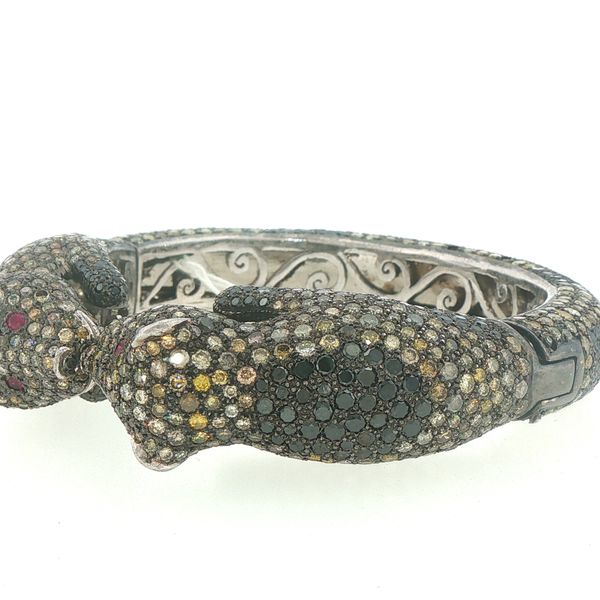 One-of-a-Kind Kissing Panther Diamond Bangle Image 3 Bryan Jewelry Prattville, AL