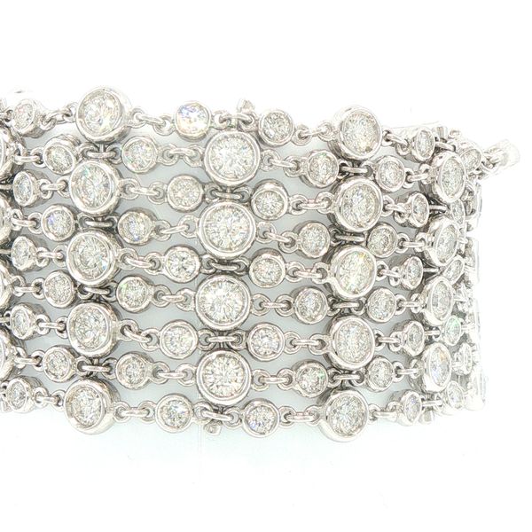 Estate 18K White Gold Bezel Set Diamond Bracelet Image 3 Bryan Jewelry Prattville, AL