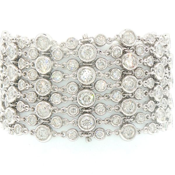 Estate 18K White Gold Bezel Set Diamond Bracelet Bryan Jewelry Prattville, AL