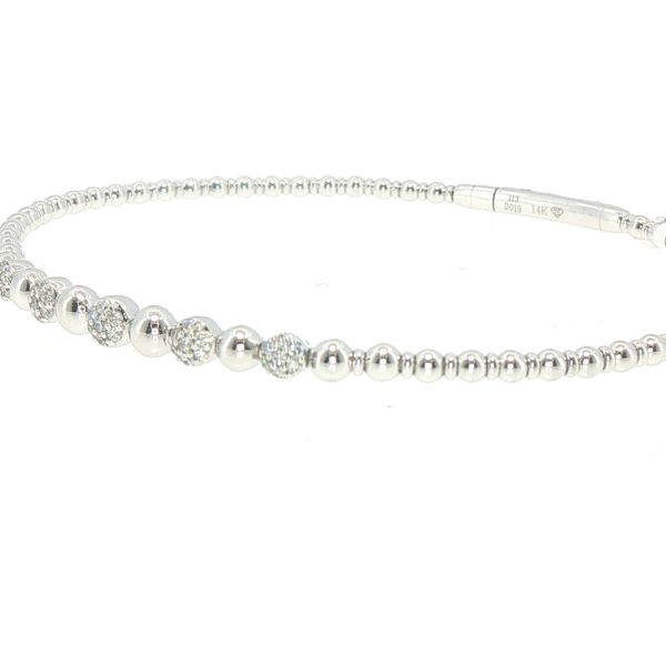14K White Gold .19ctw Natural Diamond Flex Bangle Bracelet Image 3 Bryan Jewelry Prattville, AL