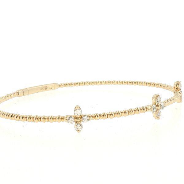 14K Yellow Gold .38ctw Natural Diamond Flex Bangle Bracelet Image 2 Bryan Jewelry Prattville, AL