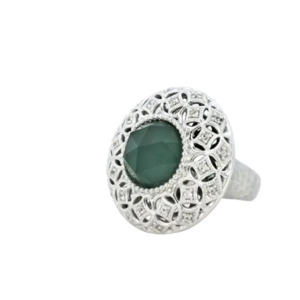 Green Onyx & White Sapphire Ring Image 3 Bryan Jewelry Prattville, AL