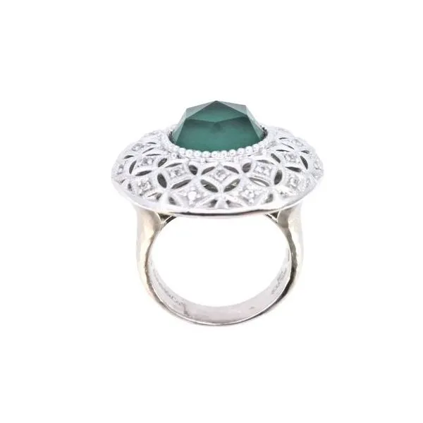 Green Onyx & White Sapphire Ring Image 4 Bryan Jewelry Prattville, AL