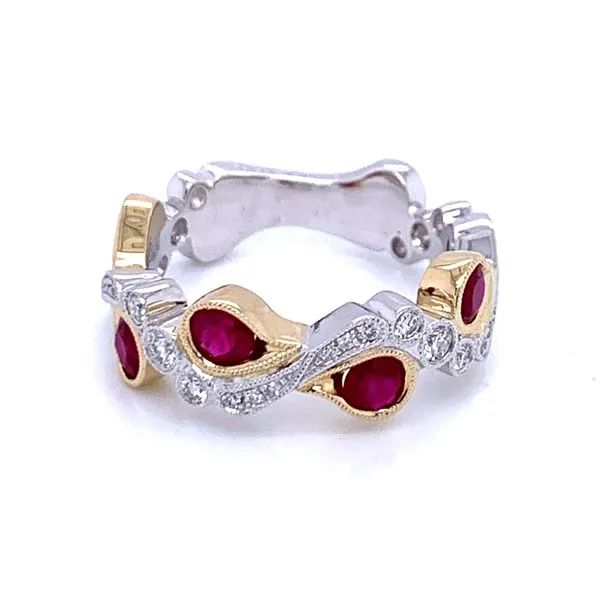 Incredible Beauty Ruby & Diamond Band in 14ktt Image 2 Bryan Jewelry Prattville, AL
