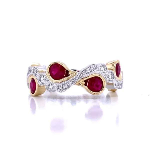 Incredible Beauty Ruby & Diamond Band in 14ktt Image 5 Bryan Jewelry Prattville, AL