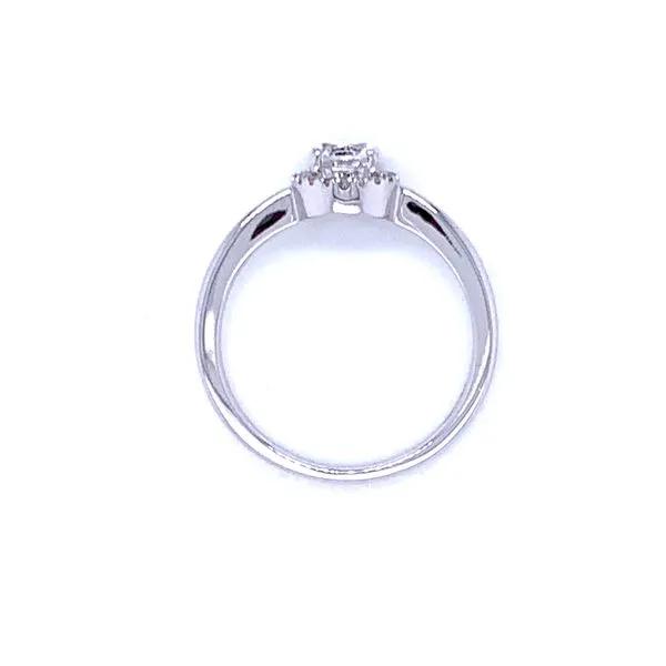 White Topaz and Diamond Halo Ring Image 2 Bryan Jewelry Prattville, AL