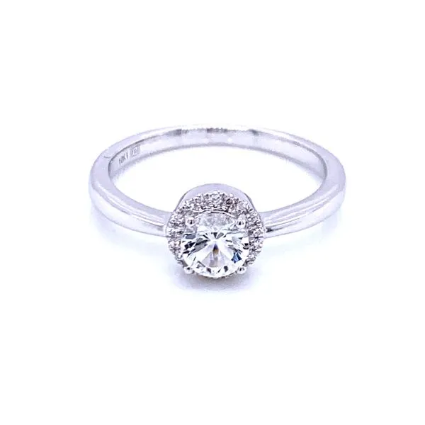 White Topaz and Diamond Halo Ring Image 4 Bryan Jewelry Prattville, AL
