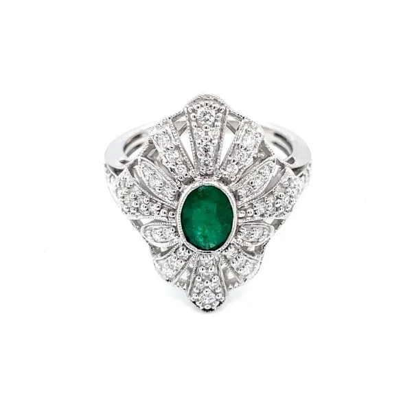 Laced with Diamonds Emerald Ring Image 2 Bryan Jewelry Prattville, AL