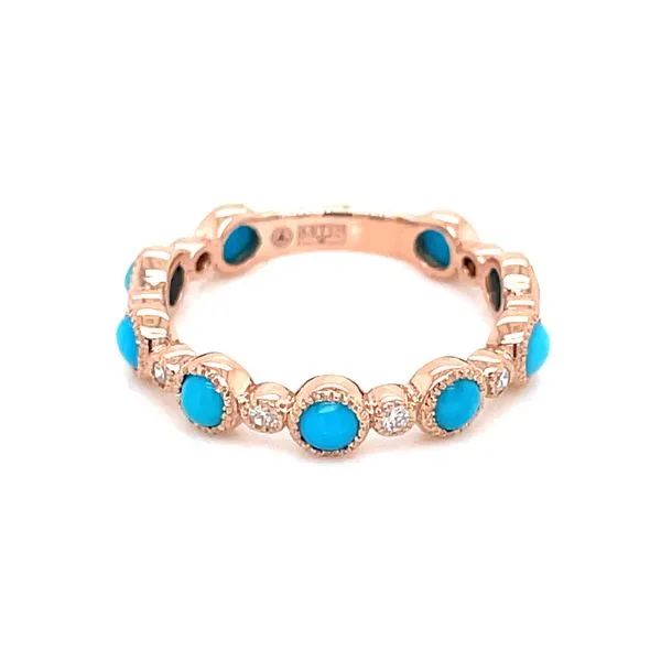 Rose Gold Turquoise Stackable Image 2 Bryan Jewelry Prattville, AL