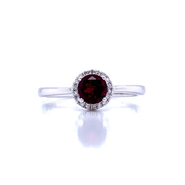 Garnet & Diamond Halo Ring in 10kw Bryan Jewelry Prattville, AL