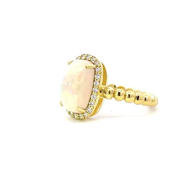 14ky 12x7mm Elongated Cushion Cab. Opal Ring Image 3 Bryan Jewelry Prattville, AL
