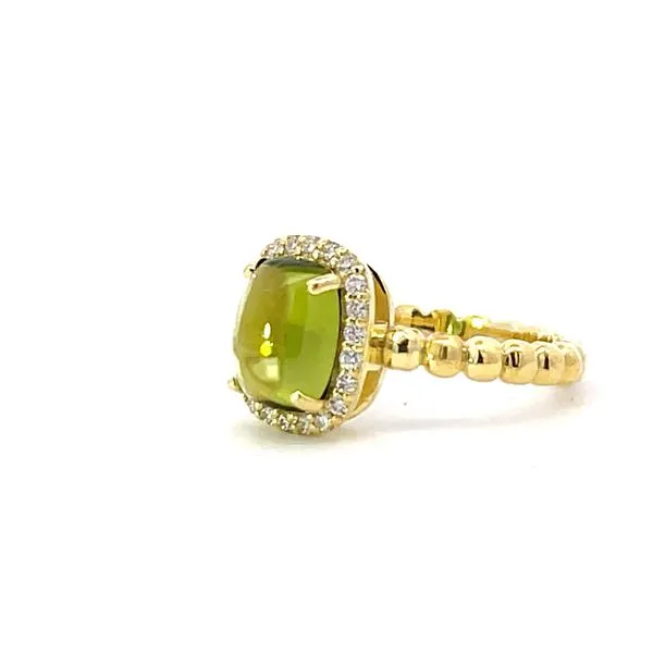 14KG PERIDOT CAB WITH DIAMONDS RING Image 3 Bryan Jewelry Prattville, AL