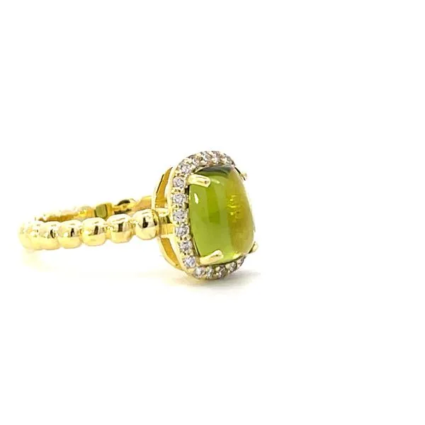 14KG PERIDOT CAB WITH DIAMONDS RING Image 4 Bryan Jewelry Prattville, AL