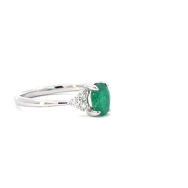 7x5 Oval genuine Emerald & Diamond Ring Image 3 Bryan Jewelry Prattville, AL