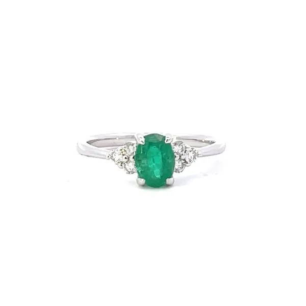 7x5 Oval genuine Emerald & Diamond Ring Image 4 Bryan Jewelry Prattville, AL