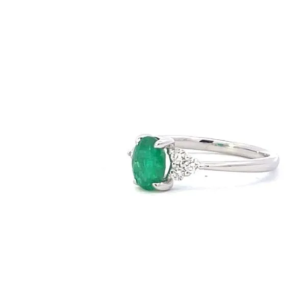 7x5 Oval genuine Emerald & Diamond Ring Image 2 Bryan Jewelry Prattville, AL