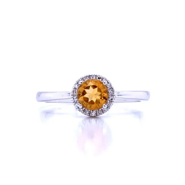 Citrine and Diamond Halo Ring Bryan Jewelry Prattville, AL