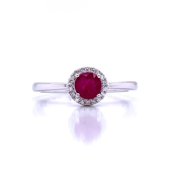 Ruby and Diamond Halo Ring Bryan Jewelry Prattville, AL