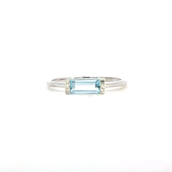 Modern birthstone Ring-Blue Topaz-December-14kw Bryan Jewelry Prattville, AL