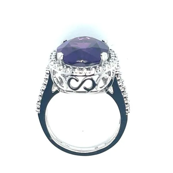 Amethyst with Miracle plate halo and shank Image 5 Bryan Jewelry Prattville, AL