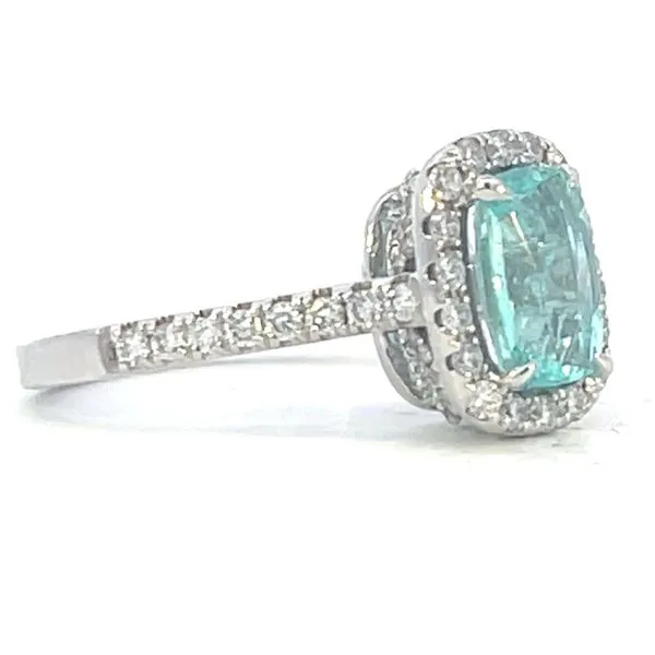 Paraiba Tourmaline & Diamond Ring Image 3 Bryan Jewelry Prattville, AL