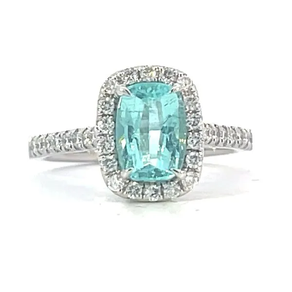 Paraiba Tourmaline & Diamond Ring Image 4 Bryan Jewelry Prattville, AL