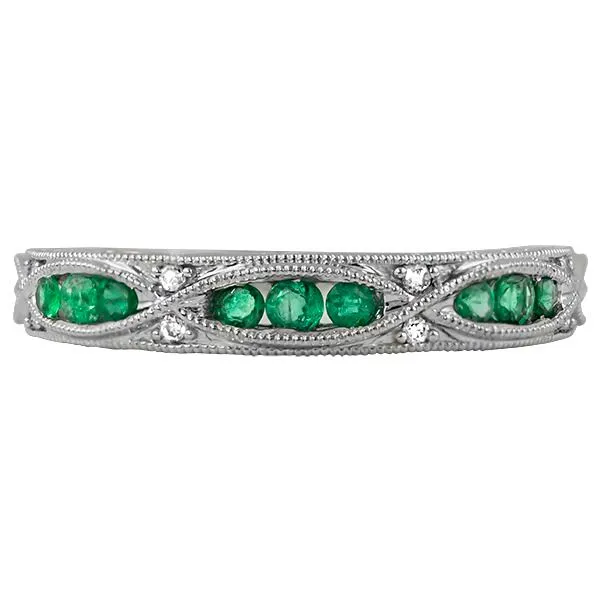 Sophisticated Emerald Stackable Band in 14kw Bryan Jewelry Prattville, AL