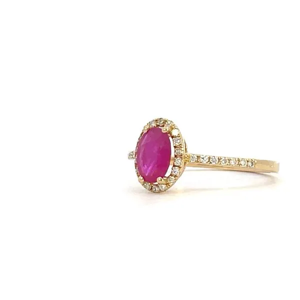 Ruby & diamond ring- 14ky- .90ct ruby- .17ctw dia-1.94g Image 3 Bryan Jewelry Prattville, AL