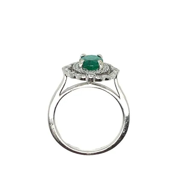 Vintage Emerald & Diamond Ring in 14k white gold Image 4 Bryan Jewelry Prattville, AL