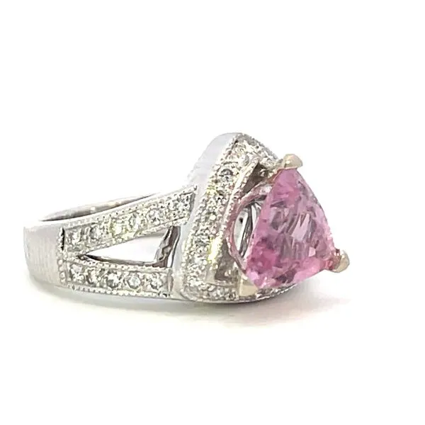 Pink Tourmaline & Diamond Ring in 14kw Image 2 Bryan Jewelry Prattville, AL