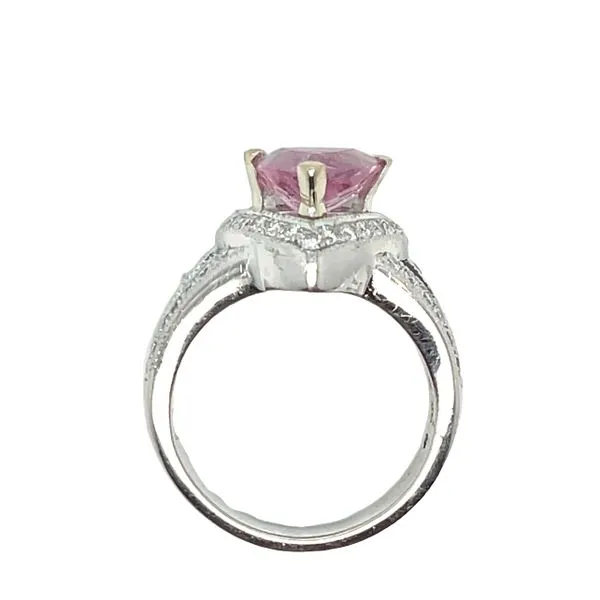 Pink Tourmaline & Diamond Ring in 14kw Image 3 Bryan Jewelry Prattville, AL